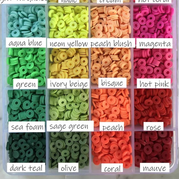 Personalized custom beaded bracelet/ heishi 6mm clay beads - Picture 7 of 16